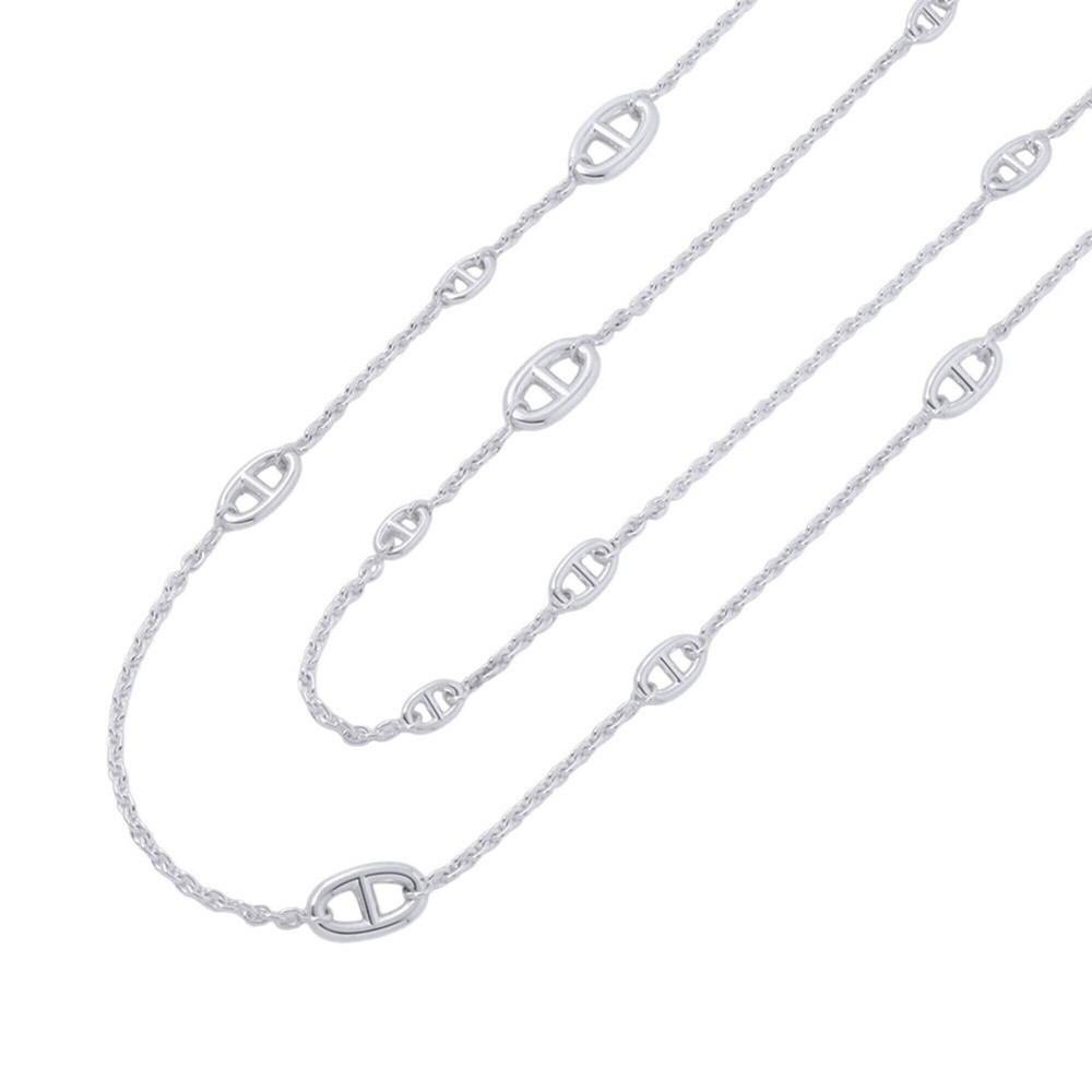 HERMES Silver Necklace